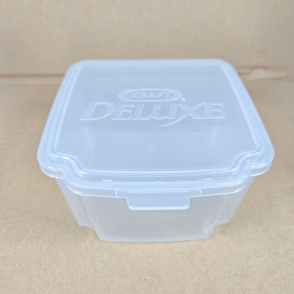Vintage Kraft Deluxe Cheese Singles Square Storage Container Snap Lid Clear